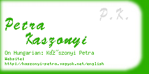 petra kaszonyi business card